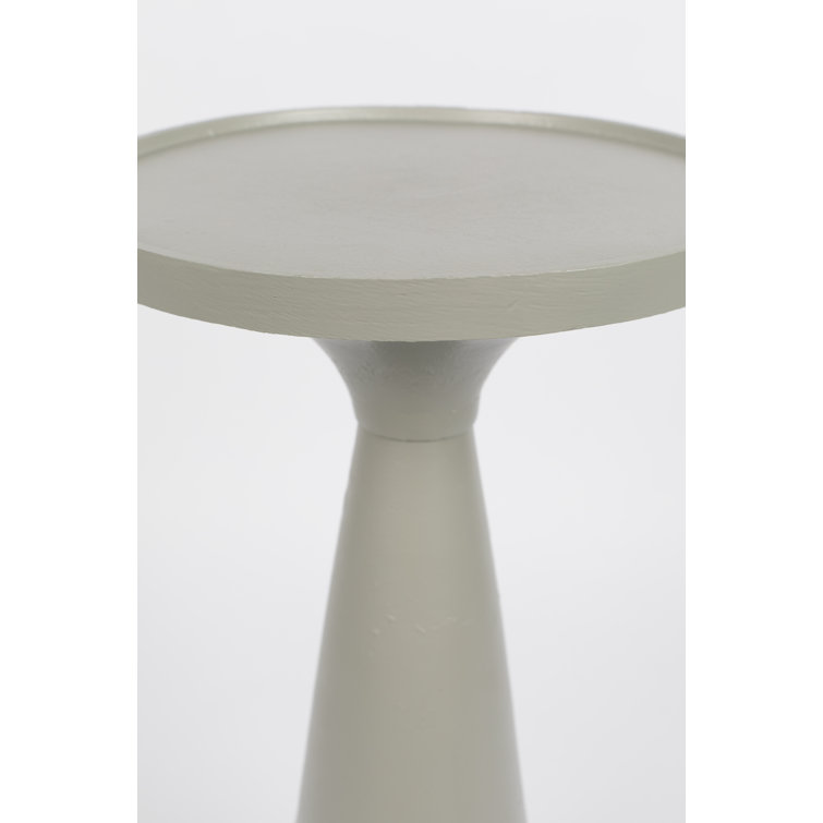 Gray Cast Aluminum Rectangular Tray Top End Table