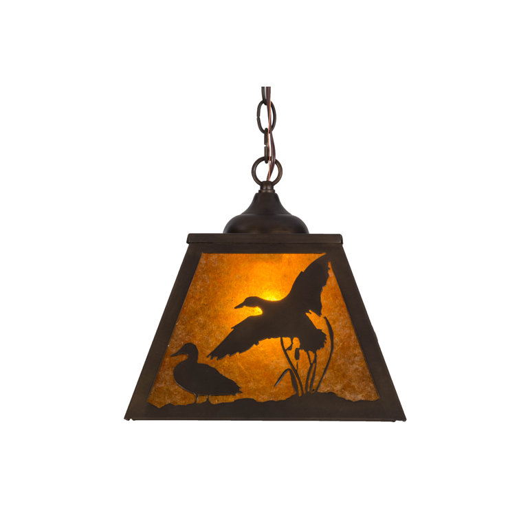 Amber Mica and Copper Wildlife Pendant Light