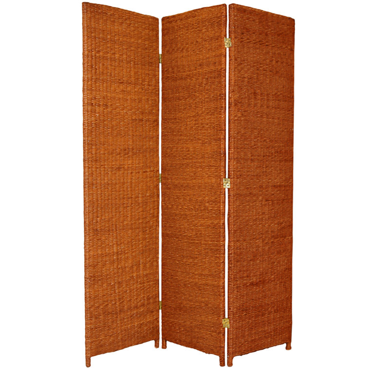 Natural Woven Rush Grass 6 ft. Tall Folding Room Divider