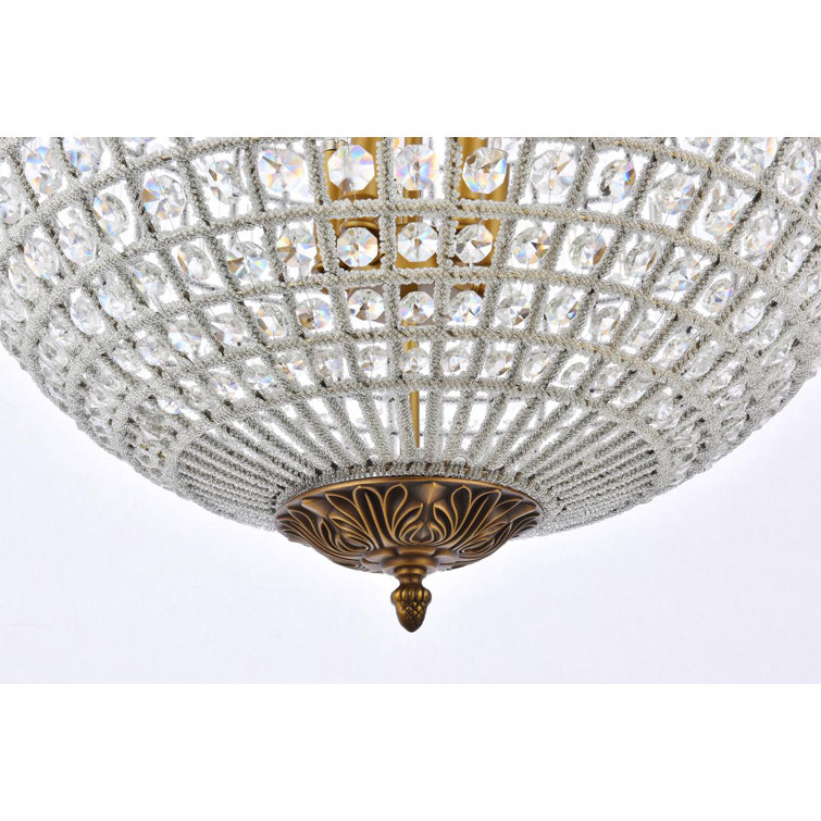 French Gold Crystal Globe Chandelier with Adjustable Chain
