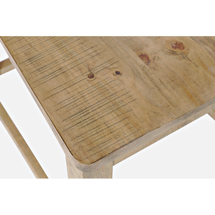 Carlyle Rustic Brown Pine Slatback Counter Stools, Set of 2