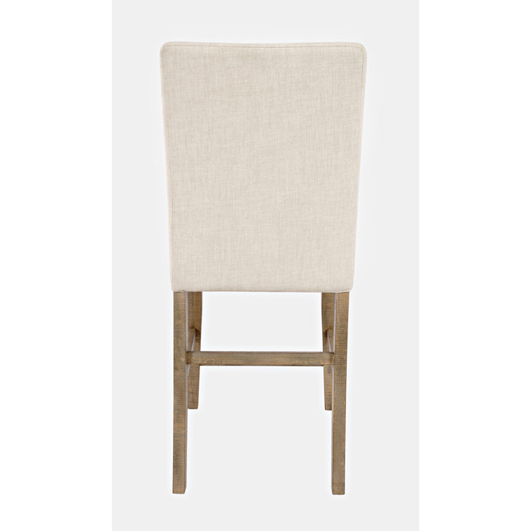 Carlyle Crossing Cream Upholstered Counter Stool in Distressed Pine