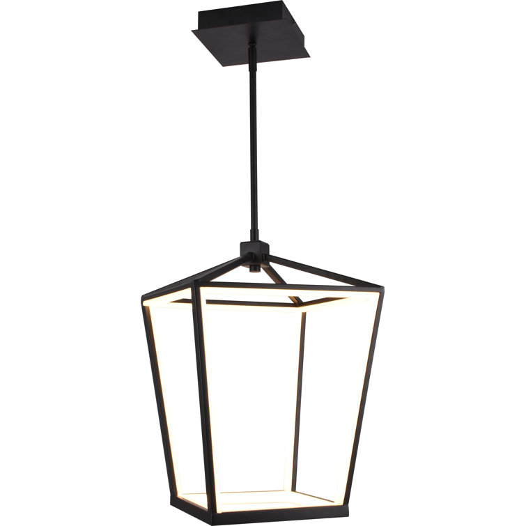 Black LED Lantern Pendant Light with Cage Design