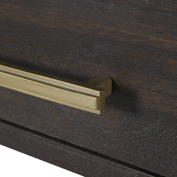 Salvador Transitional 60'' Brown and Gold Home Office Desk with Drawer