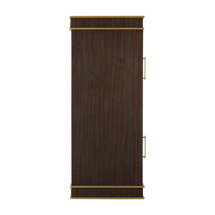 Salvador Transitional 60'' Brown and Gold Home Office Desk with Drawer