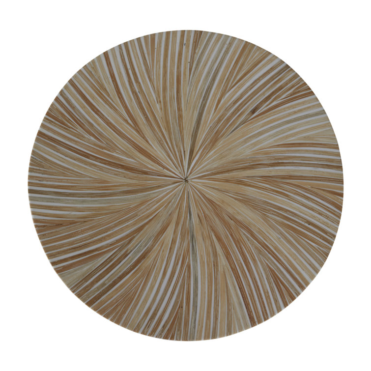 Essie Round White Rattan Transitional Drinking Table