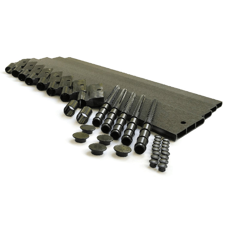 Weathered Wood Composite Straight Landscape Edging Kit
