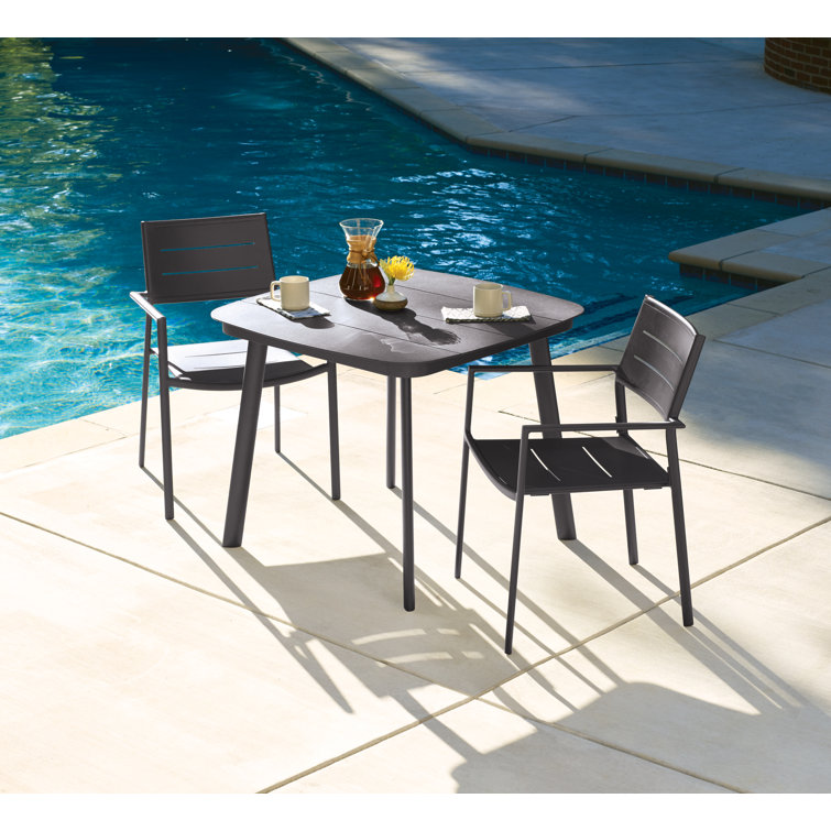 Eiland Sophisticated Aluminum Outdoor Dining Armchair