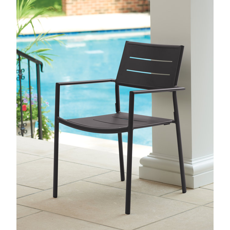 Eiland Sophisticated Aluminum Outdoor Dining Armchair