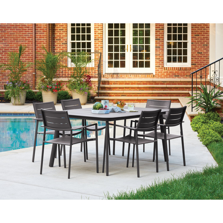 Eiland Sophisticated Aluminum Outdoor Dining Armchair
