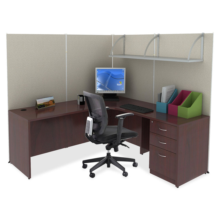 Mahogany Bowfront Desk Shell with PVC Edges