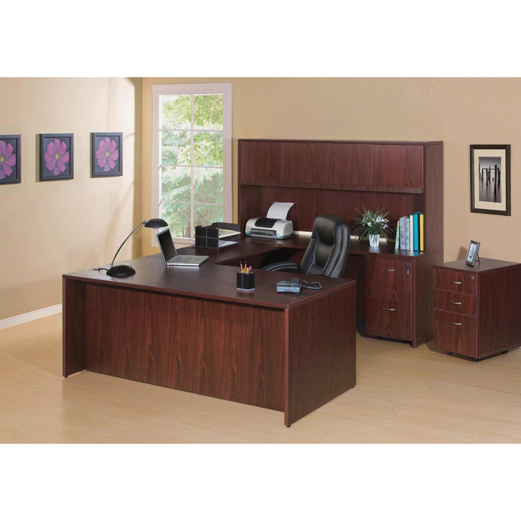 Mahogany Bowfront Desk Shell with PVC Edges