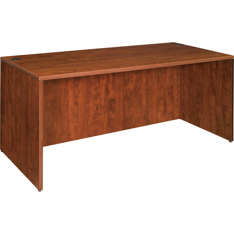 Cherry Laminate Corner Desk with Drawer and Modesty Panel