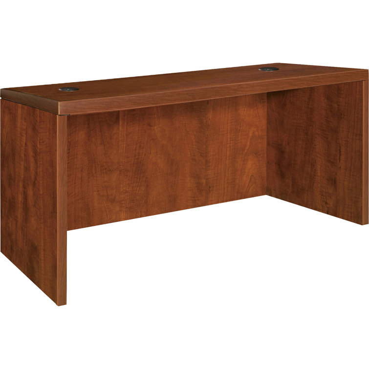 Cherry Laminate Corner Desk with Drawer and Modesty Panel