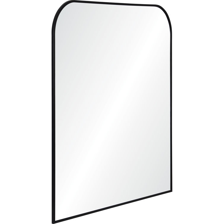Minimalist Black Wood & Gold Rectangular Wall Mirror