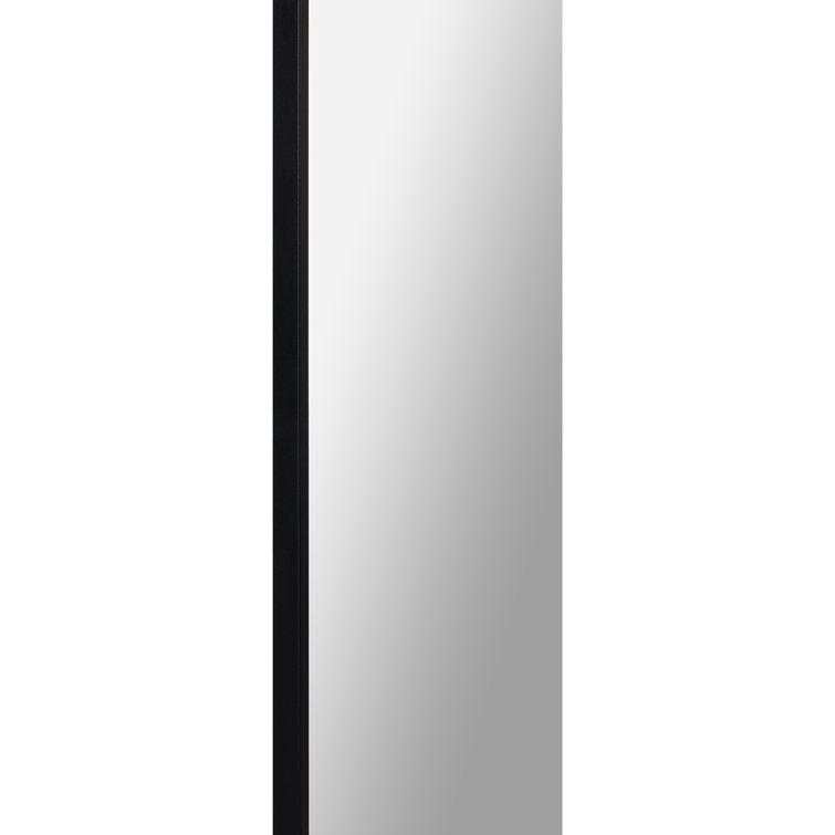 Minimalist Black Wood & Gold Rectangular Wall Mirror
