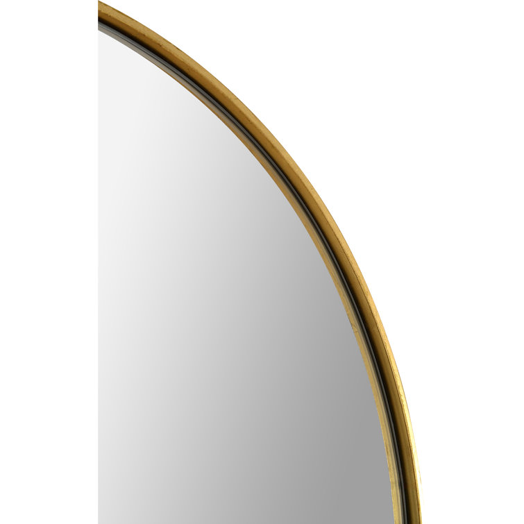 Gold Oval Full-Length Wood Framed Wall Mirror