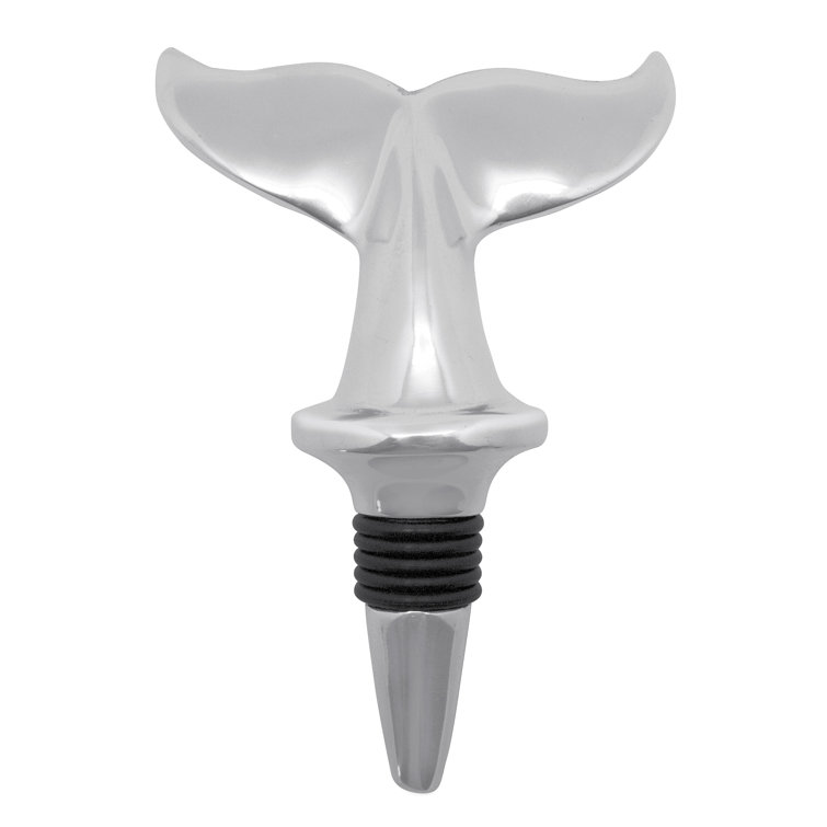 Handcrafted Recycled Aluminum Whale Tail Bottle Stopper