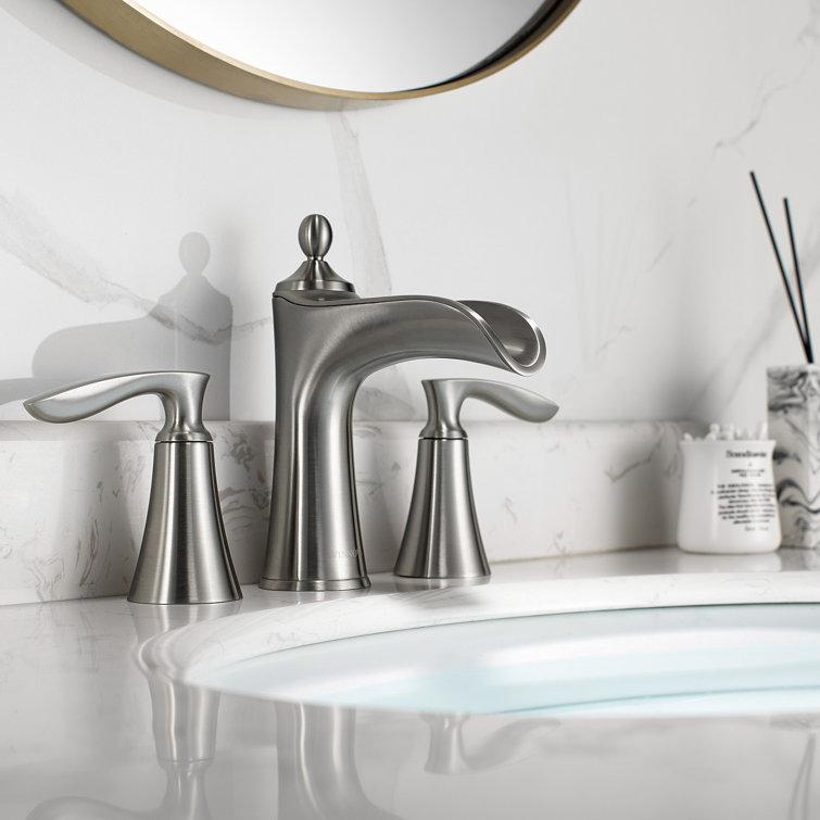 Ukiah Satin Nickel 8-inch Widespread Bathroom Faucet