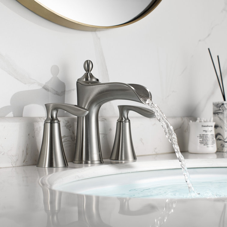 Ukiah Satin Nickel 8-inch Widespread Bathroom Faucet