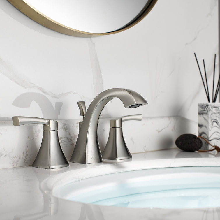 Abbie Brushed Nickel 2-Handle Widespread Bathroom Faucet