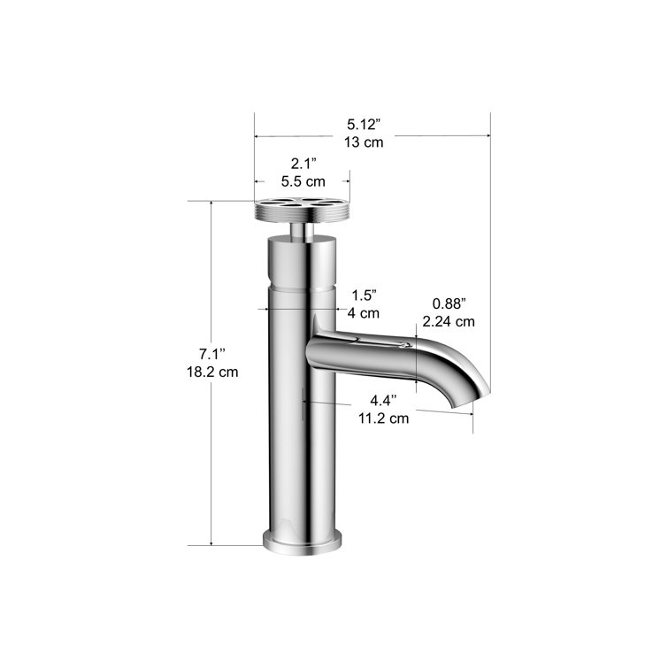 Nova Chrome Single-Hole Single-Handle Bathroom Faucet