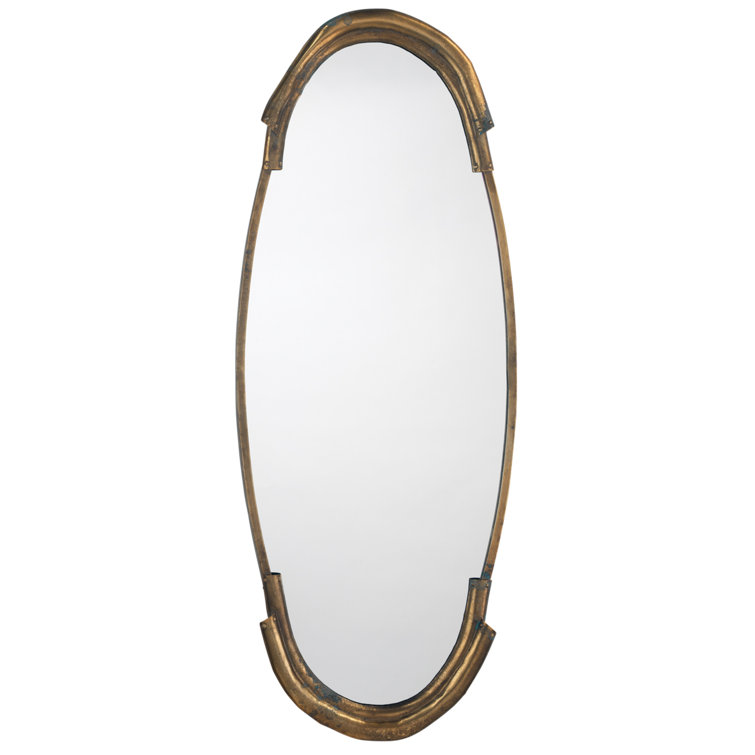 Margaux Oval Industrial Bronze Brass Accent Mirror