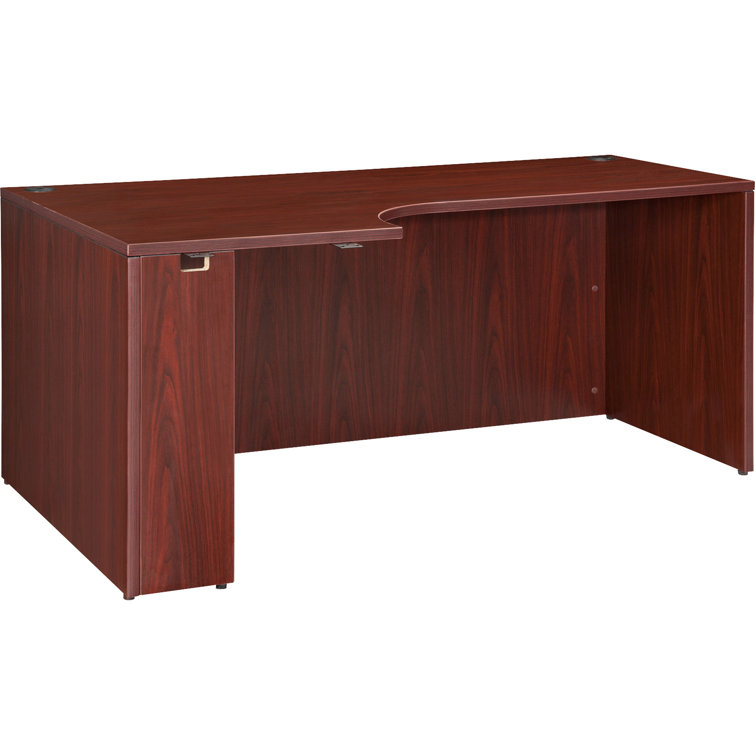 Mahogany Laminate Left Corner Desk with Filing Cabinet