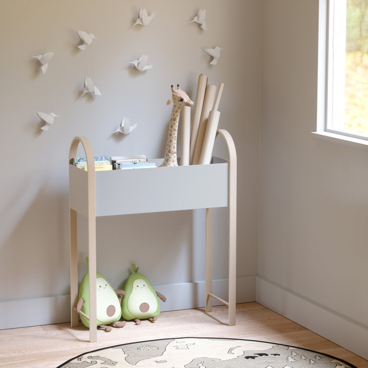 Bellwood Elevated White Metal Planter with Wooden Legs