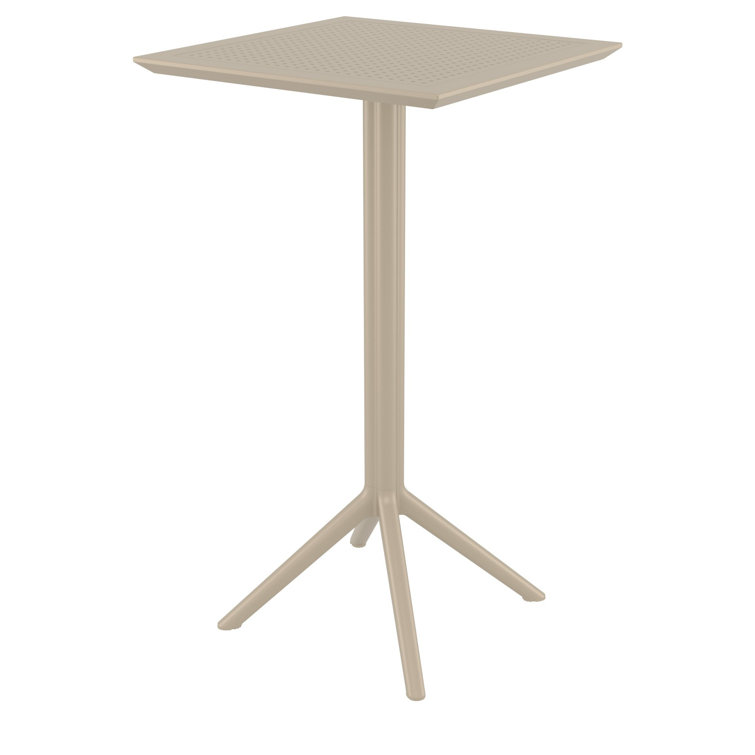Taupe Plastic Resin 3-Piece Outdoor Bar Height Dining Set