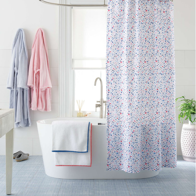 Luxury White/Coral Cotton-Polyester Blend Washcloth