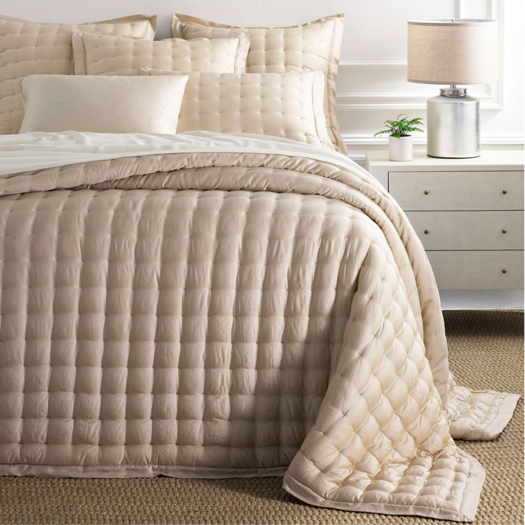 Sand Twin Solid Polyester Quilt Set