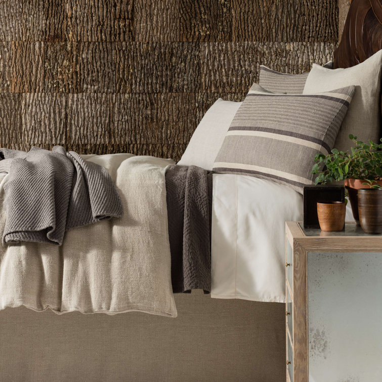 Natural Linen King Split Corner Bed Skirt