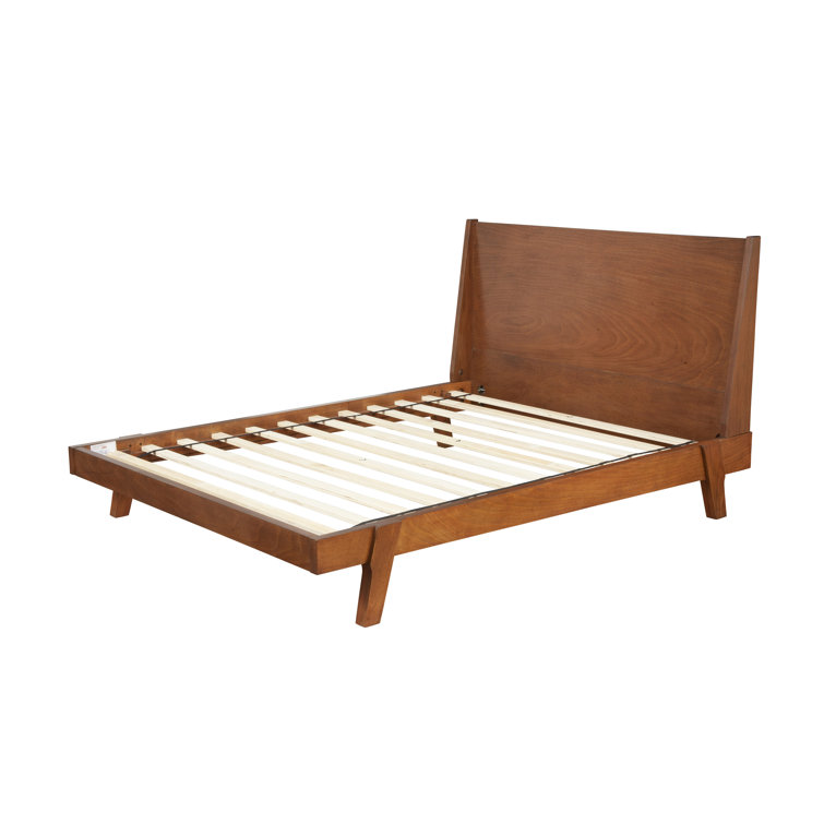 Dakota Acorn Brown Queen Platform Bed with Mahogany Wood