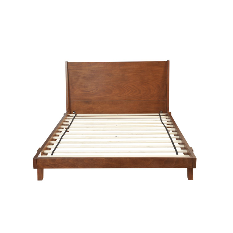 Dakota Acorn Brown Queen Platform Bed with Mahogany Wood