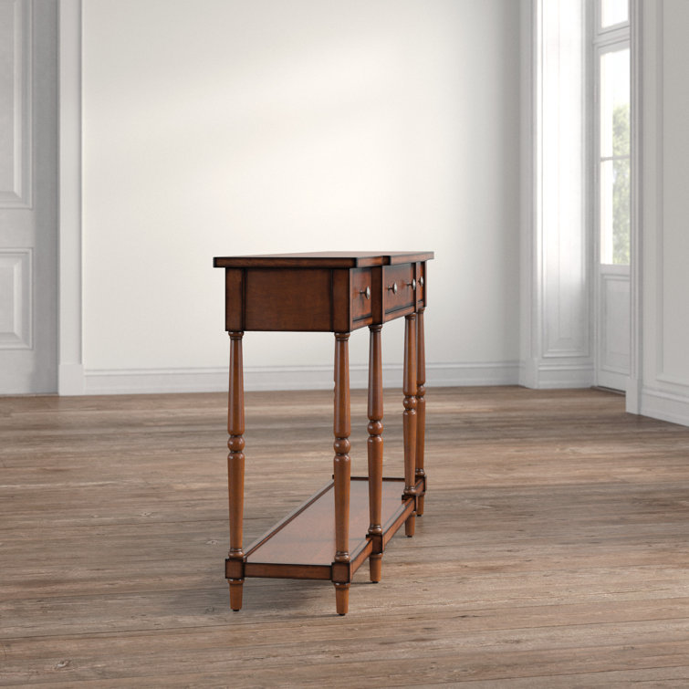 Elegant Antique Mahogany 60'' Rectangular Console Table with Storage