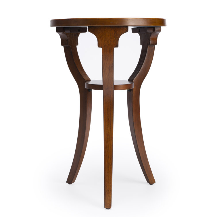 Dalton Olive Ash Burl Round Wood Side Table with Hexagonal Star Pattern