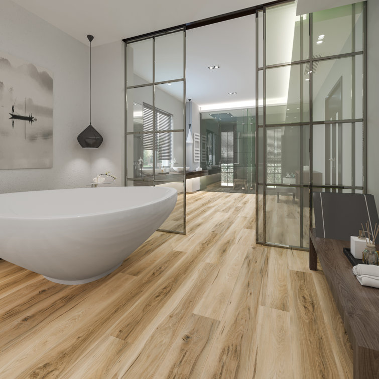 Lively Fallow 7" x 60" Hickory Vinyl Plank Flooring