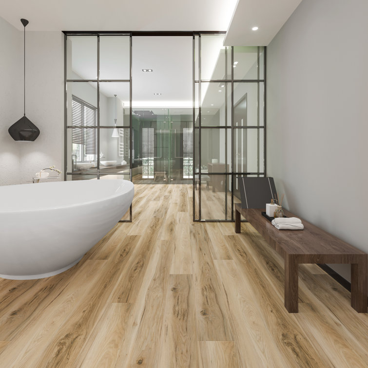 Lively Fallow 7" x 60" Hickory Vinyl Plank Flooring