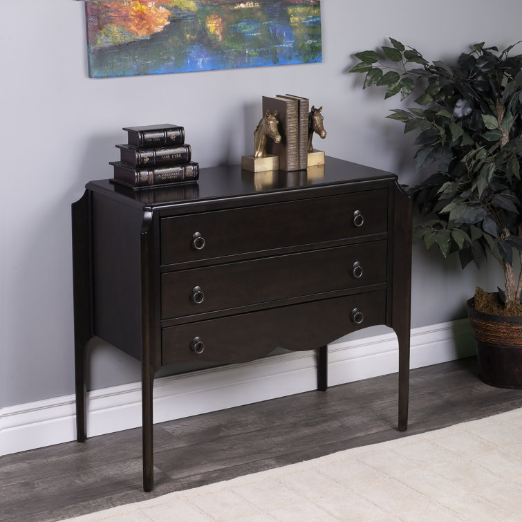 Wilshire Chocolate 3-Drawer Rubberwood Accent Chest