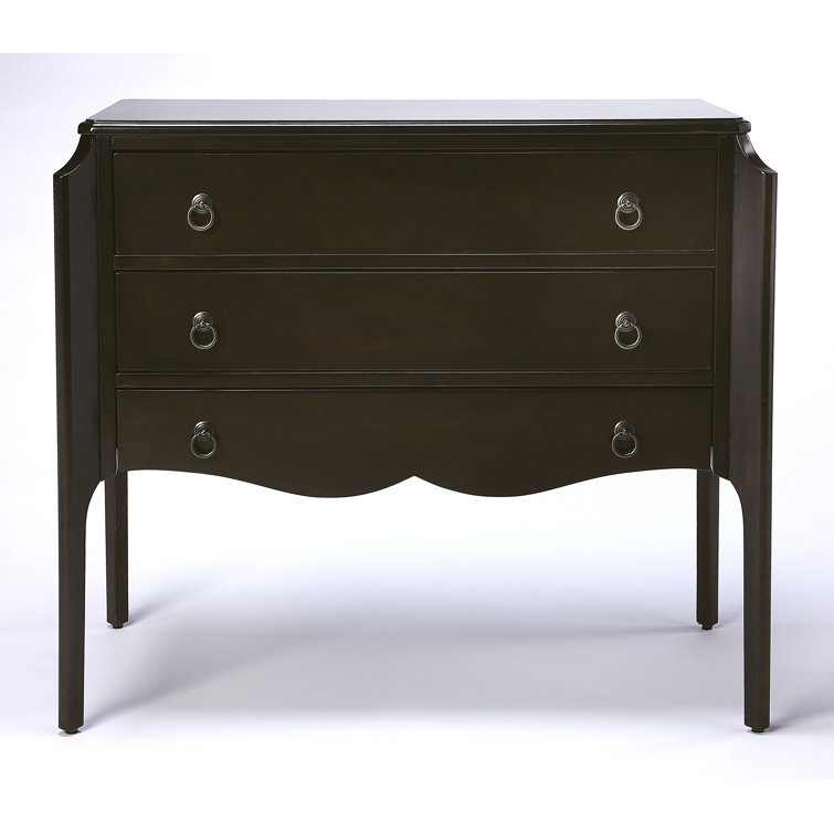 Wilshire Chocolate 3-Drawer Rubberwood Accent Chest