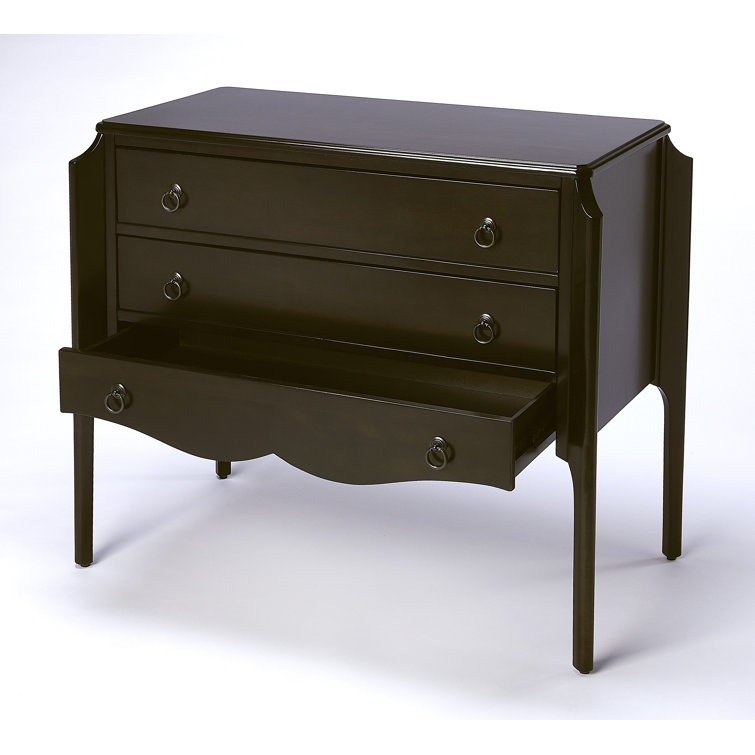 Wilshire Chocolate 3-Drawer Rubberwood Accent Chest