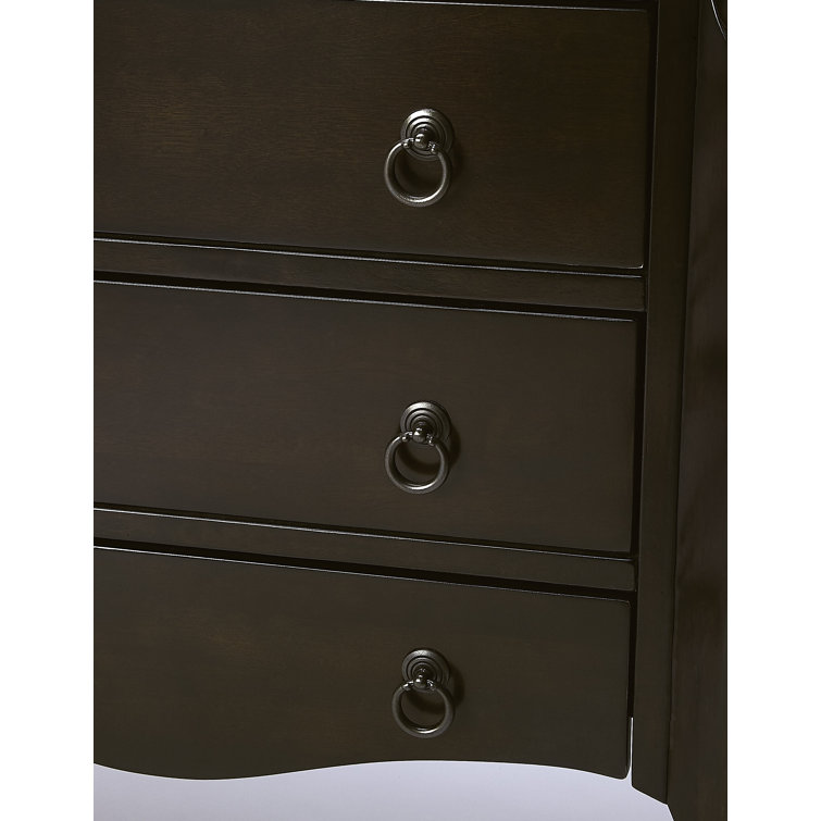 Wilshire Chocolate 3-Drawer Rubberwood Accent Chest