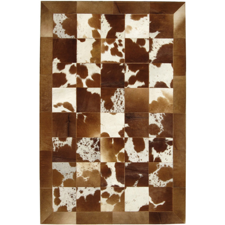 Handmade Multicolor Cowhide Patchwork Area Rug 4' x 6'