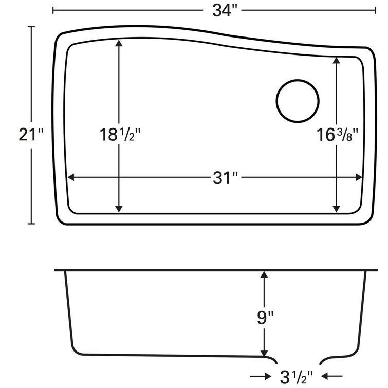 Gray Quartz Composite Single Bowl Undermount Kitchen Sink