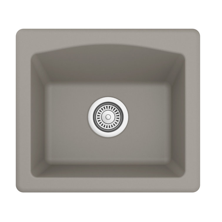 Concrete Quartz Composite 18'' Single Bowl Kitchen Sink