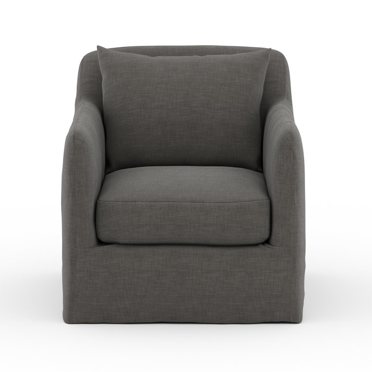 Charcoal Gray Swivel Dining Chair with Cushions
