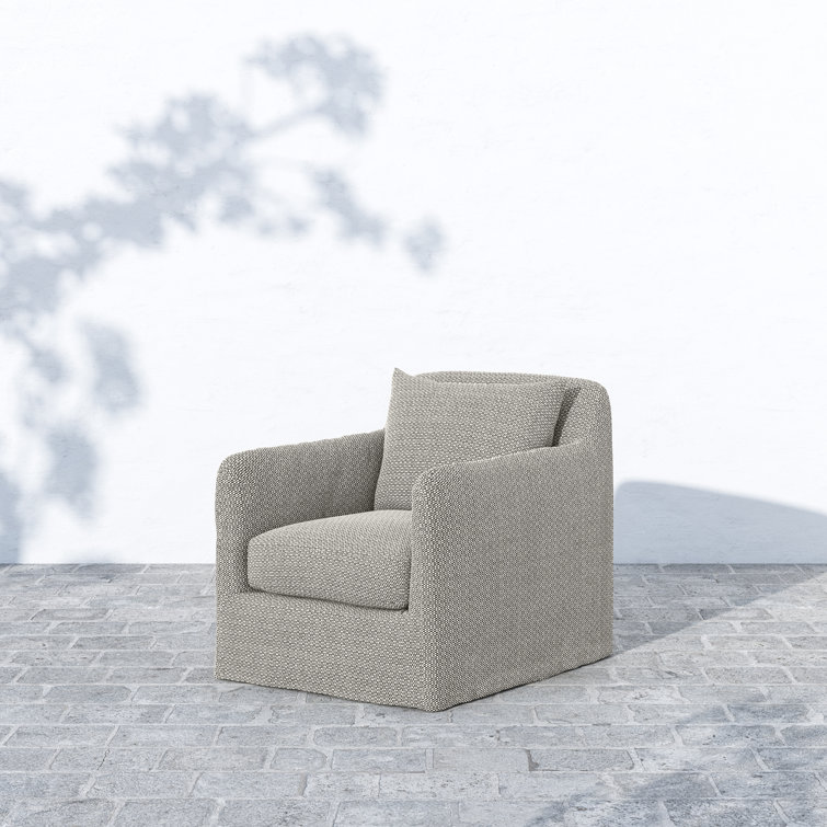 Gray Swivel Dining Chair with Cushions