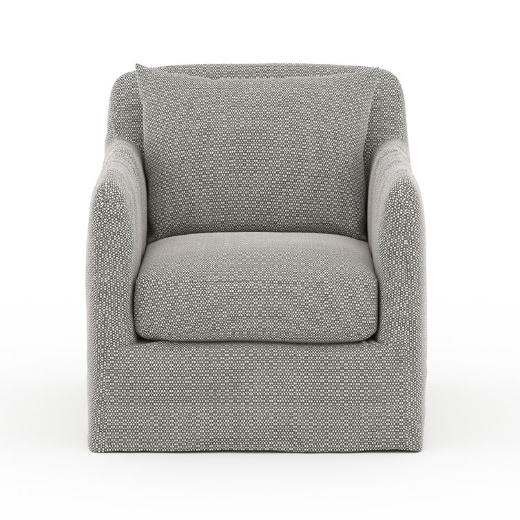 Gray Swivel Dining Chair with Cushions