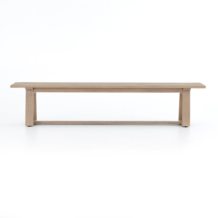 Atherton Washed Brown Teak Outdoor Dining Bench